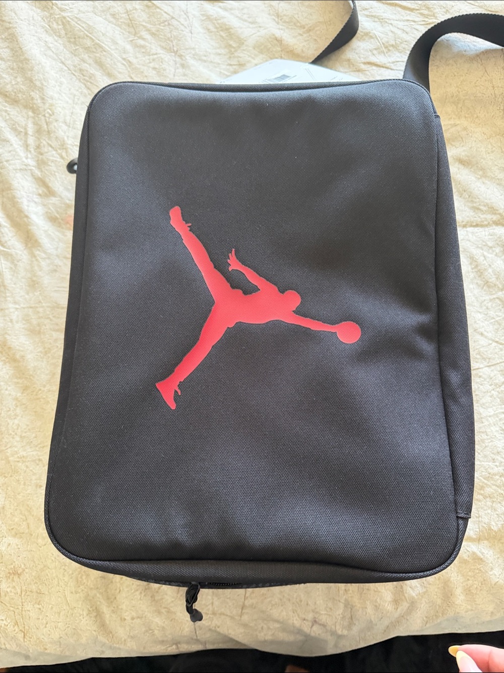 Nike Black Messenger Bag with Red Jumpman Graphic